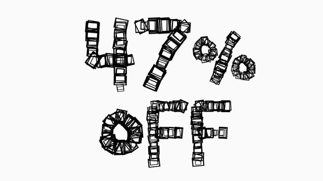 Black 47 Percent Off Animation On White Background For Sale And Business Concept
