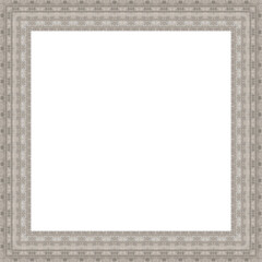 Hellgrauer gemusterter freigestellter quadratischer Bilderrahmen