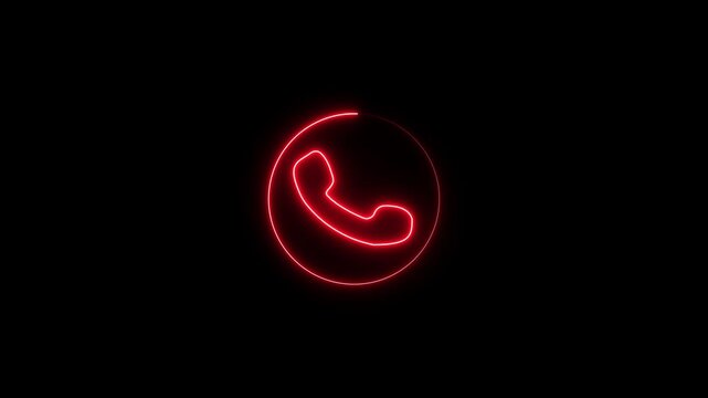 Incoming call from a scammer . The growing issue of phone fraud. An incoming call icon in a glowing circle at the center.