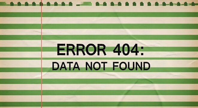 Error 404 Data Not Found Screen, Website Failure Concept, Internet Connection Problem, Digital System Error, Technology Glitch Background