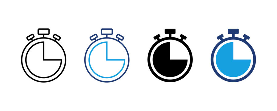 Clock icon set. Stopwatch icon vector. Timer sign and symbol. Time icon vector. Watch icon set. Clock symbol