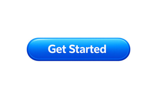 Blue get started button user interface element