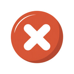 Obraz premium Red circle with black cross symbol isolated on a transparent background