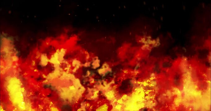うごめく炎のような抽象画 イラスト背景動画