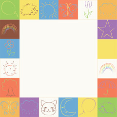 Crayon children drawings,  childrens background, Kids frame
