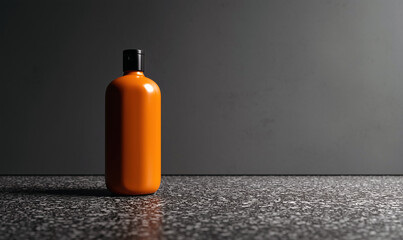 Container Bottle in modern bathroom with concrete textıred walls. Product Mockup. Shampoo. Container Bottle.