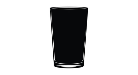 A stark black rectangular glass stands prominently against a white background creating a dramatic silhouette high quality professional detailed modern elegant © ArtBySalea07