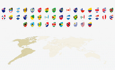 Obraz premium American Flags in Rugby Style. Big Rugby icon set.