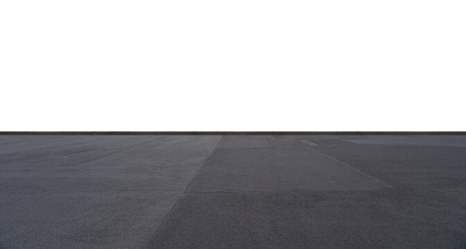 Empty asphalt road surface with transparent background