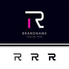 Letter R, alphabet logo font, including set of three different set letters, vector illustration 10EPS