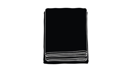 A stark black object resembling stacked papers or books is presented against a pure white background a striking silhouette high quality © ArtBySalea07