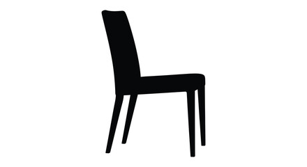 A stark black silhouette of a modern chair stands isolated on a white background emphasizing form and design silhouette high quality © ArtBySalea07