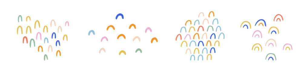 Hand drawn doodle fancy organic shapes, elements and textures. Vector illustration.