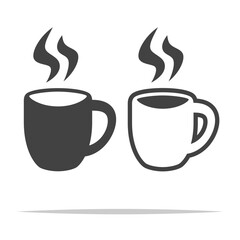 Hot drink mug cup icon transparent vector isolated illustration