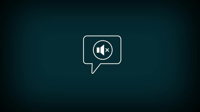 Silent mode concept. Silent or mute sound icon turn activated on appear in speech bubble on mobile smart phone in hand while business person work with Motion graphics of mute icon concept