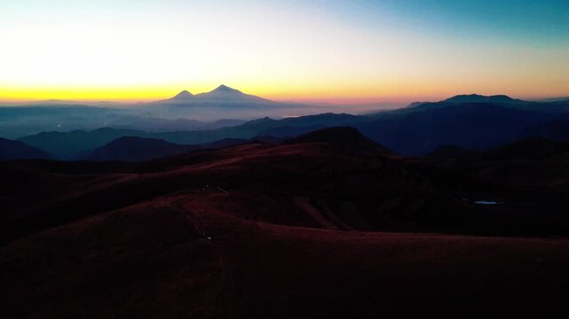 Sunset View of Mount Ararat from the Armenia Nakhchivan Border magical colors landscape