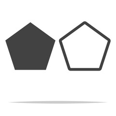 Black pentagon shape icon transparent vector isolated illustration