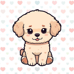 Fototapeta premium baby girl with dog
