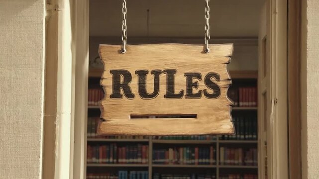Sign for "rules".