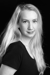 Elegant Mature Woman Black and White Portrait