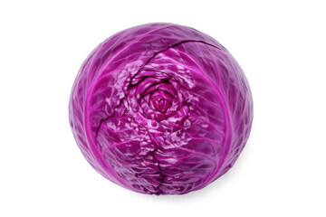 Fototapeta premium Close-up of a vibrant purple cabbage on a gray background