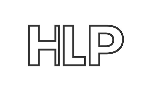 HLP logo design template with strong and modern bold text. Initial based vector logotype featuring simple and minimal typography. Trendy company identity.