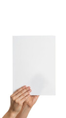 Hands holding transparent sheet of paper