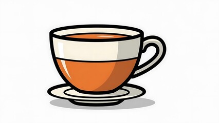 Obraz premium Tea Cup Illustration with Saucer.