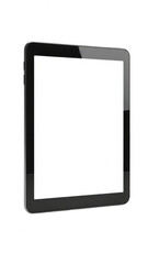 Black tablet device isolated on transparent background