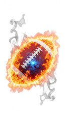 Fiery football icon isolated on transparent background