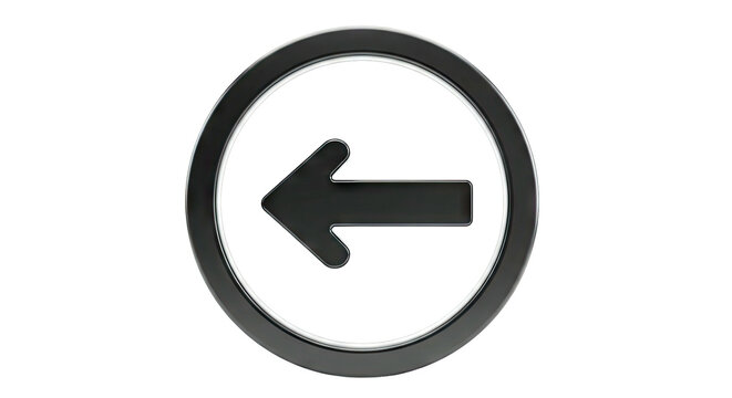 Black Left Arrow Icon in Circle