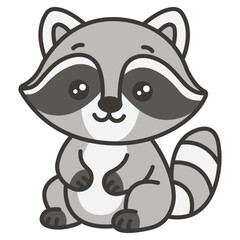 Cute cartoon Raccoon Illustration for kids