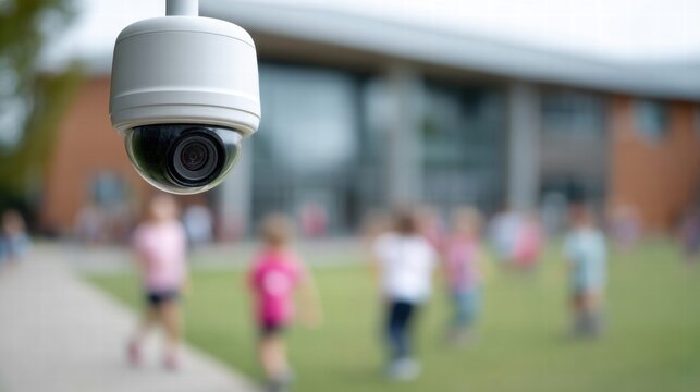 Security camera overlooking children playing outside