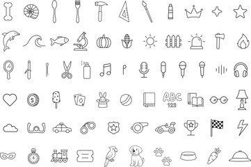 Minimalist line Icon Set of tools