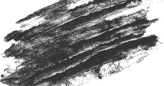 Dark gray textured brush stroke on white background rough abstract pattern black charcoal
