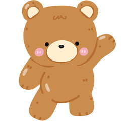 Fototapeta premium Brown Bear Soft Toy Illustration, Isolated Childlike Teddy Bear Graphic