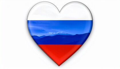Fototapeta premium Heart-shaped design filled with Russian flag colors
