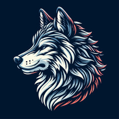 Fototapeta premium vector illustration of Wolf head illustration
