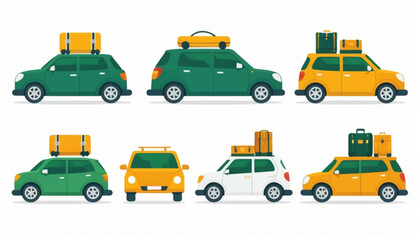 Fototapeta premium Illustration of a car icon with an Eid al-Fitr homecoming theme