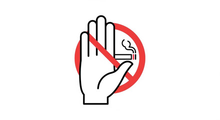 Obraz premium No smoking sign with hand gesturing refusal on white background