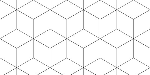 Abstract black square line hexagons seamless hexagon polygonal pattern background. vector seamless creative pattern bright white abstract honeycomb background.