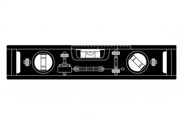Fototapeta premium Precision's Balance: A precise level tool, the embodiment of accuracy and balance. Captured in a sleek, minimalist style that emphasizes functionality and design.