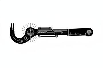 Precision Mechanical Marvel: A meticulously crafted, intricate mechanical tool, a testament to engineering ingenuity, stands as a symbol of precision and functionality.  © MetaPixel Studio