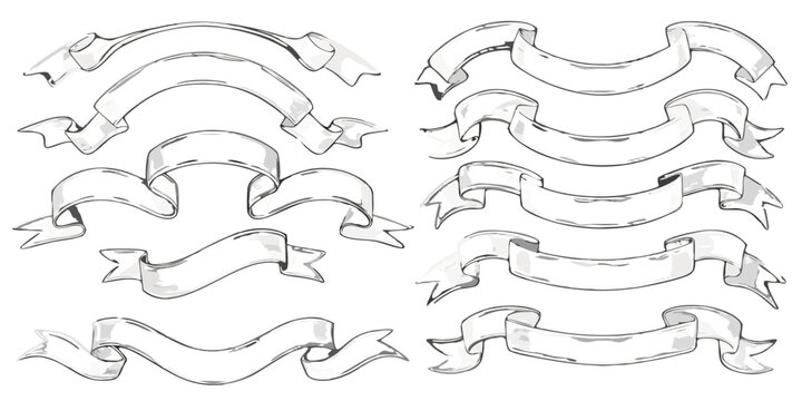 Elegant silver ribbons and scrolls arranged in a decorative pattern