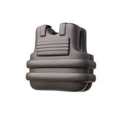 Obraz premium Bulletproof vest 3D vector icon, police body armor vest, protection and security gear, Military safeguard equipment