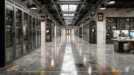 Industrial-Style Server Room Interior Design