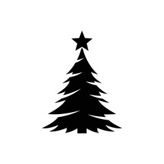 Obraz premium Silhouette of Decorated Christmas Tree for Holiday Celebrations and Winter Season