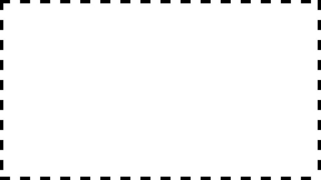 Crisp dashed rectangular border frame, perfect for modern digital design layouts and technology user interfaces, offering a clean, customizable graphic element for visual projects