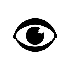 Fototapeta premium Silhouette of Spooky Staring Eyeball for Halloween Horror and Monster Faces