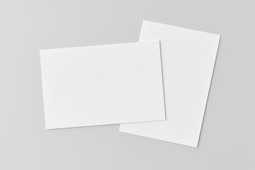 Blank documents mockup on gray background
